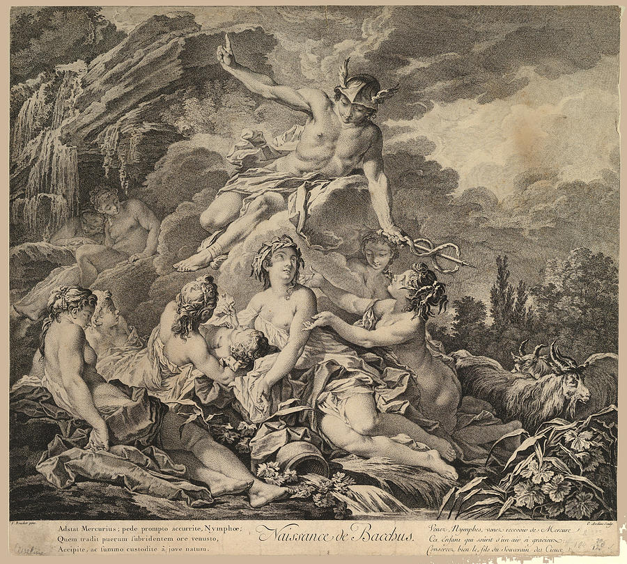 Birth of Bacchus  Drawing by Pierre-Alexandre Aveline
