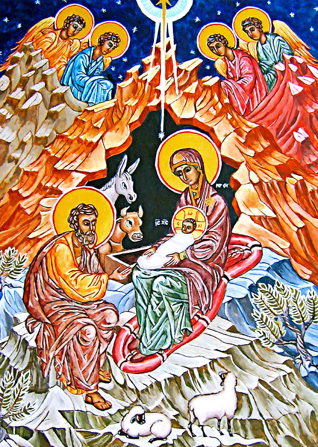 Birth of Christ Painting by Munir Alawi