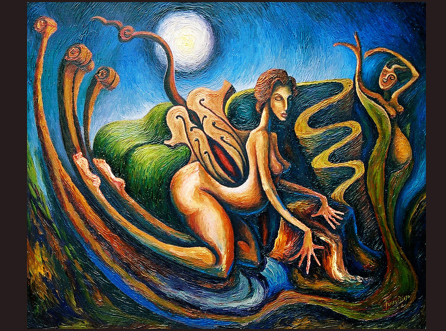Oil Painting - Birth Of Inspiration by Alejandro Flores