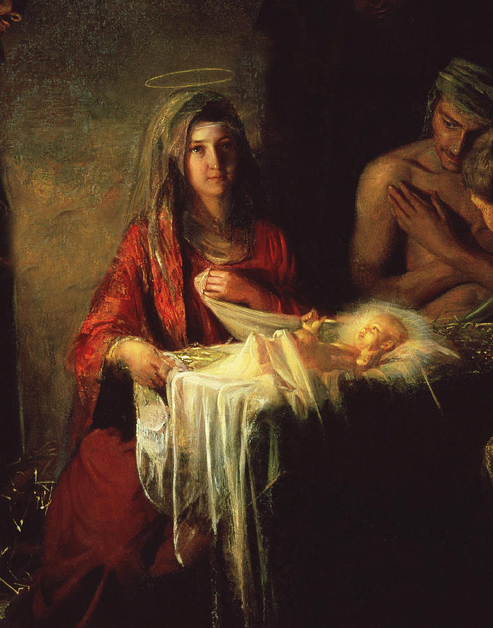 Birth of Jesus Christ Detail Painting by Carl Bloch Fine Art America