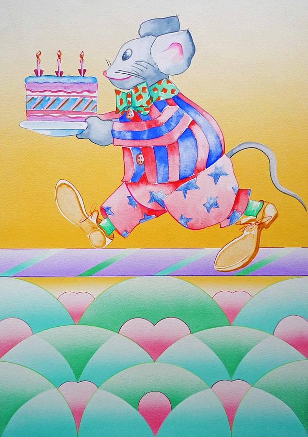 Birthday Cake Painting by Virginia Stuart | Fine Art America