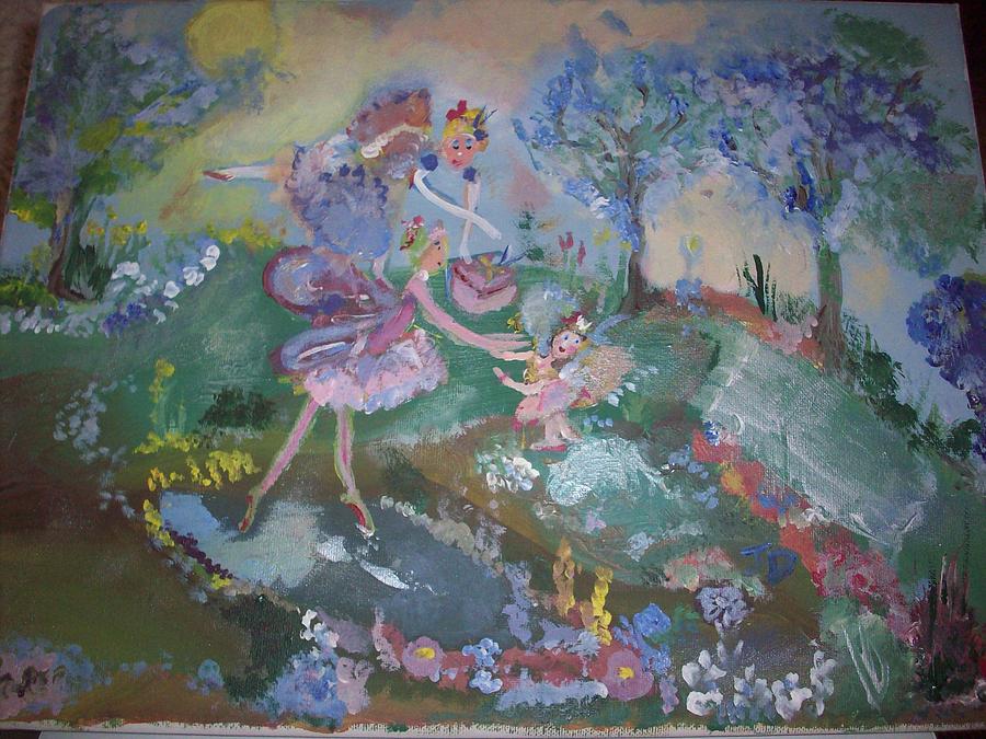 Birthday fairy Painting by Judith Desrosiers