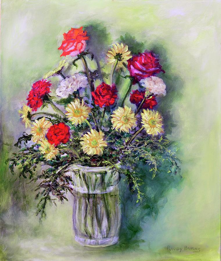 Birthday Flowers Painting by Rand Burns