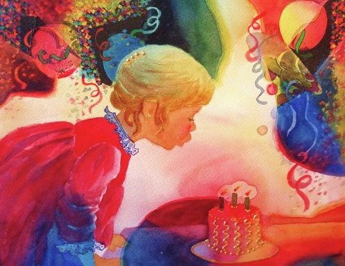 Candle Painting - Birthday Party by Marilyn Jacobson