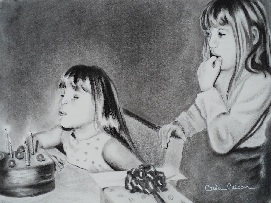 Birthday Wishes Drawing by Carla Carson