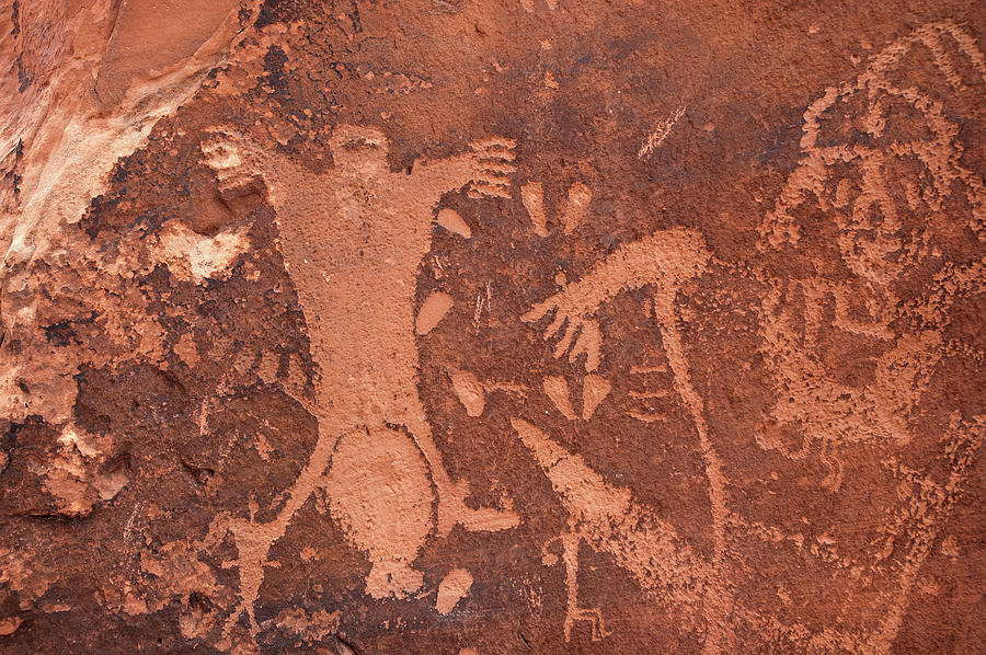 Birthing Scene Petroglyph Photograph by Steve Stuller