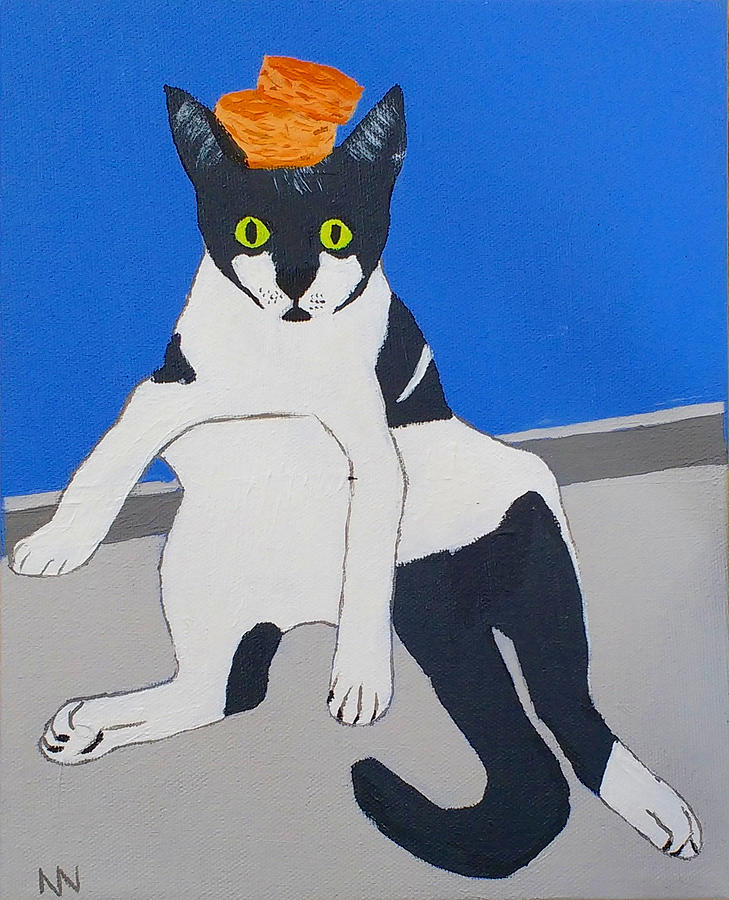 Cat Painting - Biscuits by Nick Nestle