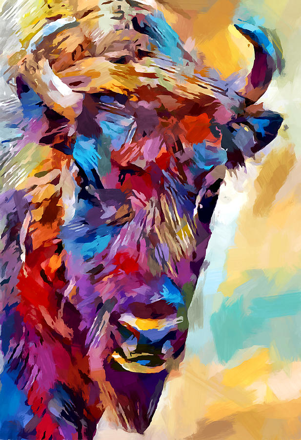 Bison 2 Painting by Chris Butler