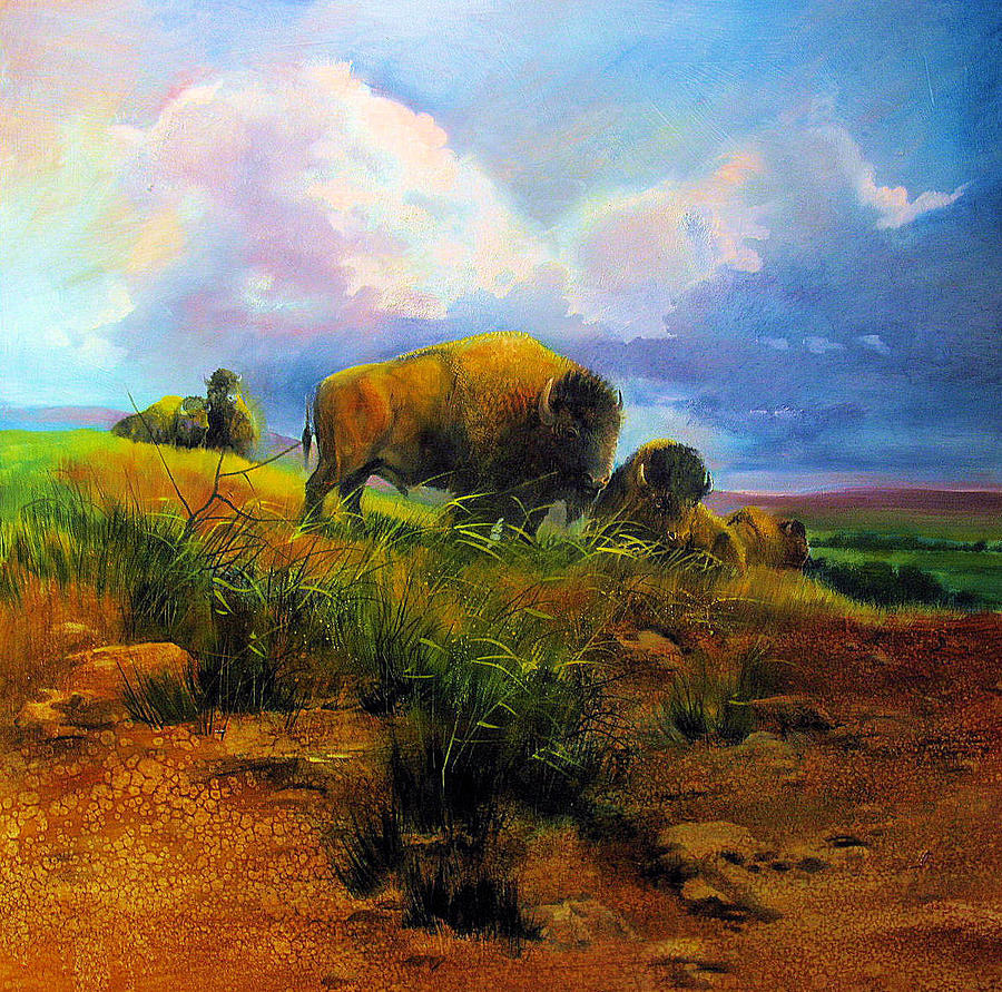 Bison Bluff Painting by Robert Carver - Fine Art America