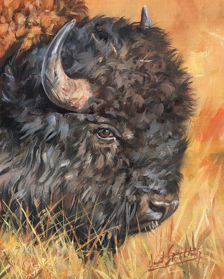 Bison Painting by David Stribbling