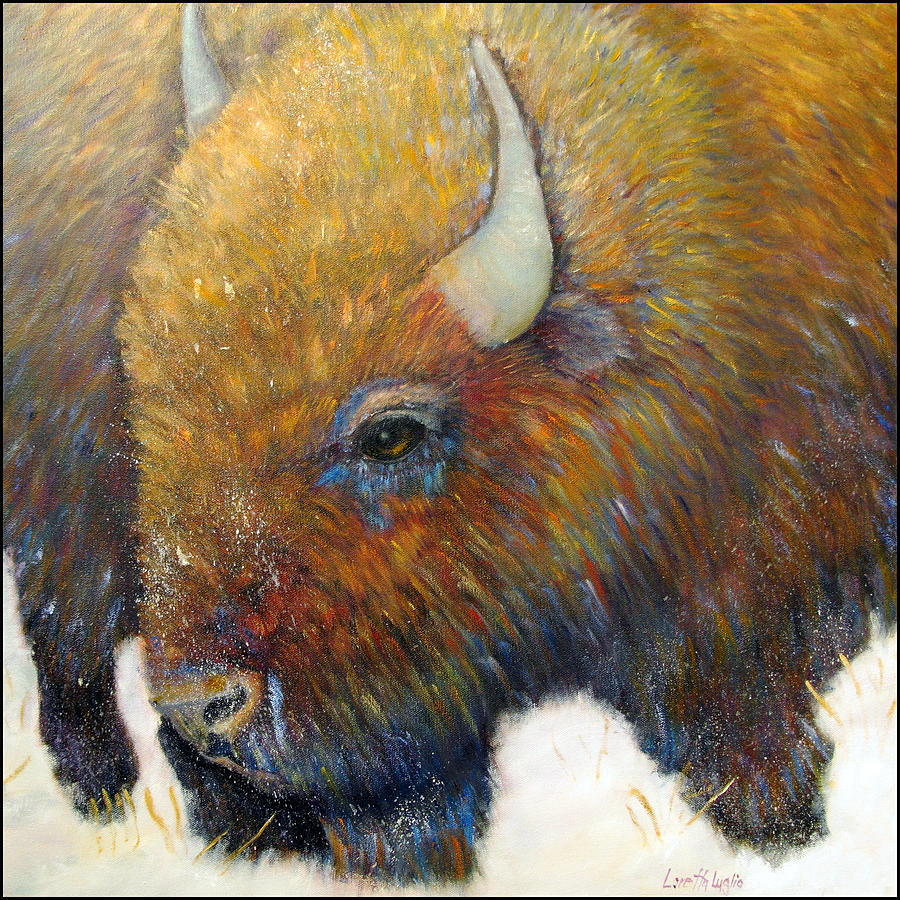 Bison for T-Shirts and Accessories Painting by Loretta Luglio