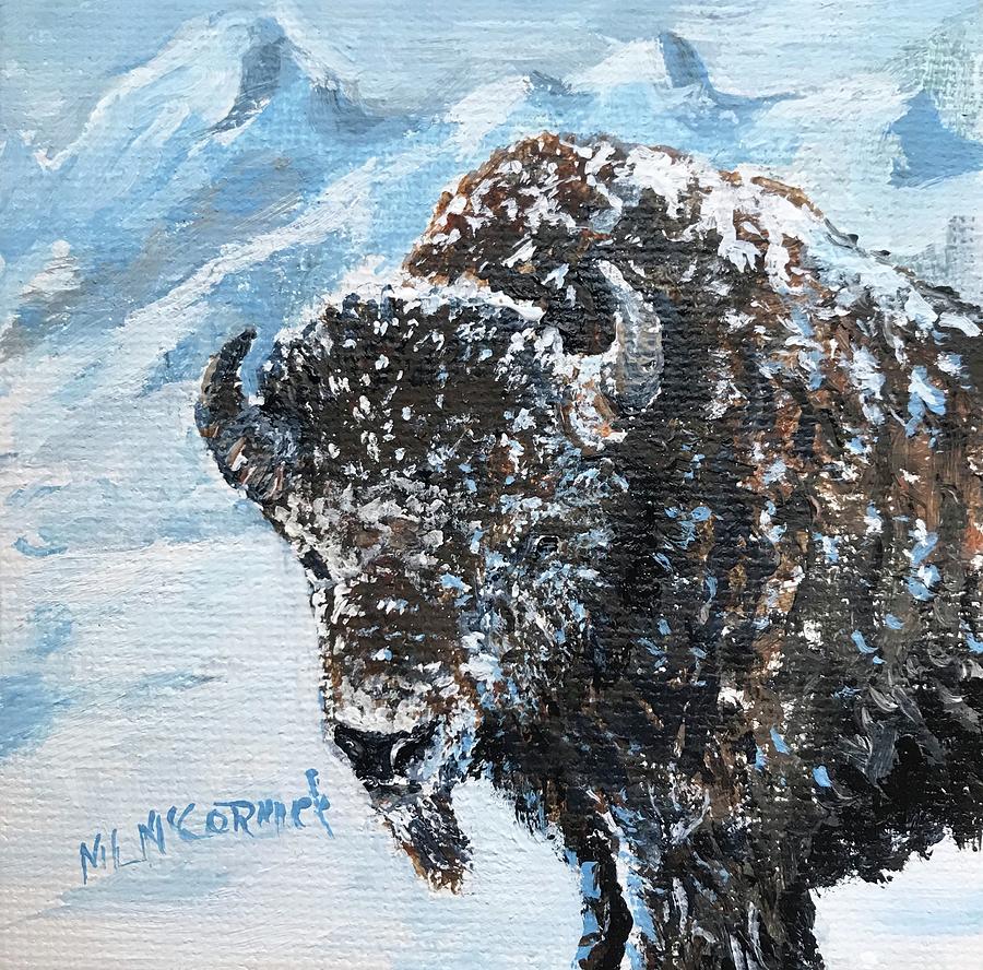 Bison of the Tetons Painting by ML McCormick