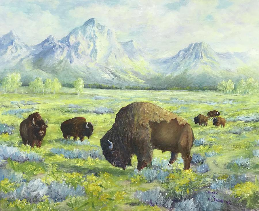 Bison of Yellowstone Painting by ML McCormick