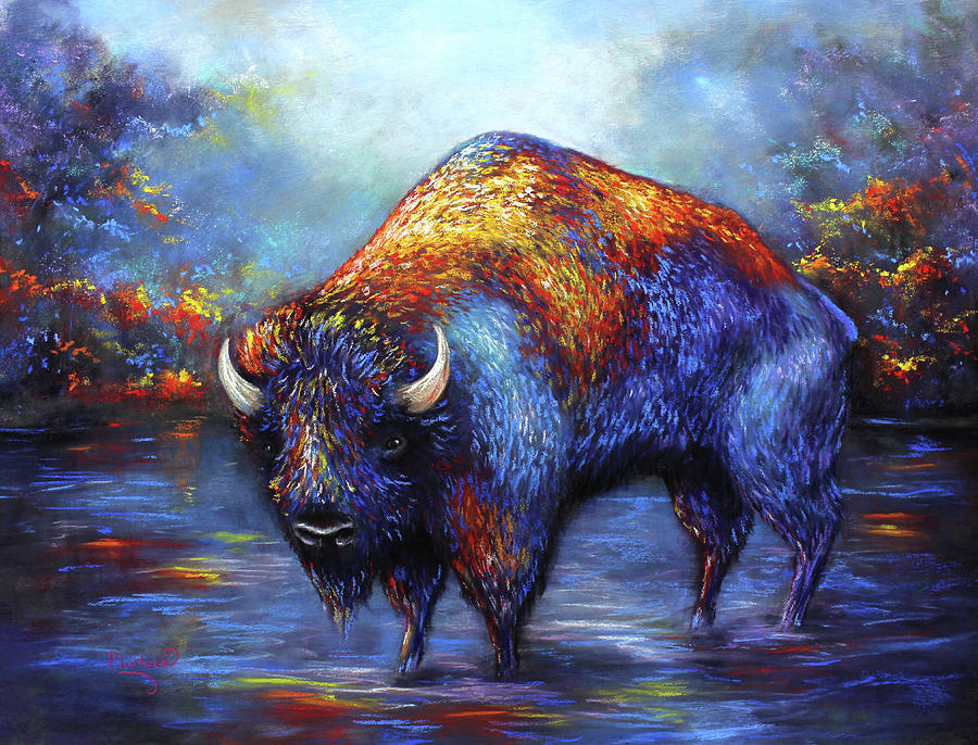 Bison Pastel by Patricia Lintner
