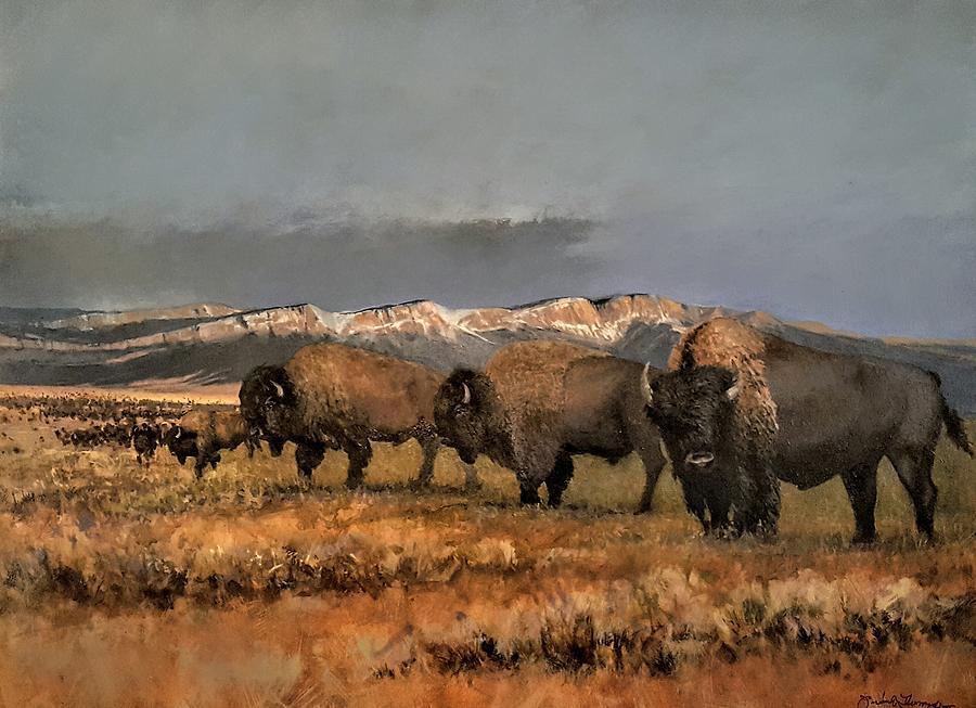 Bisons of the Front Range Painting by Jessica Anne Thomas - Fine Art ...