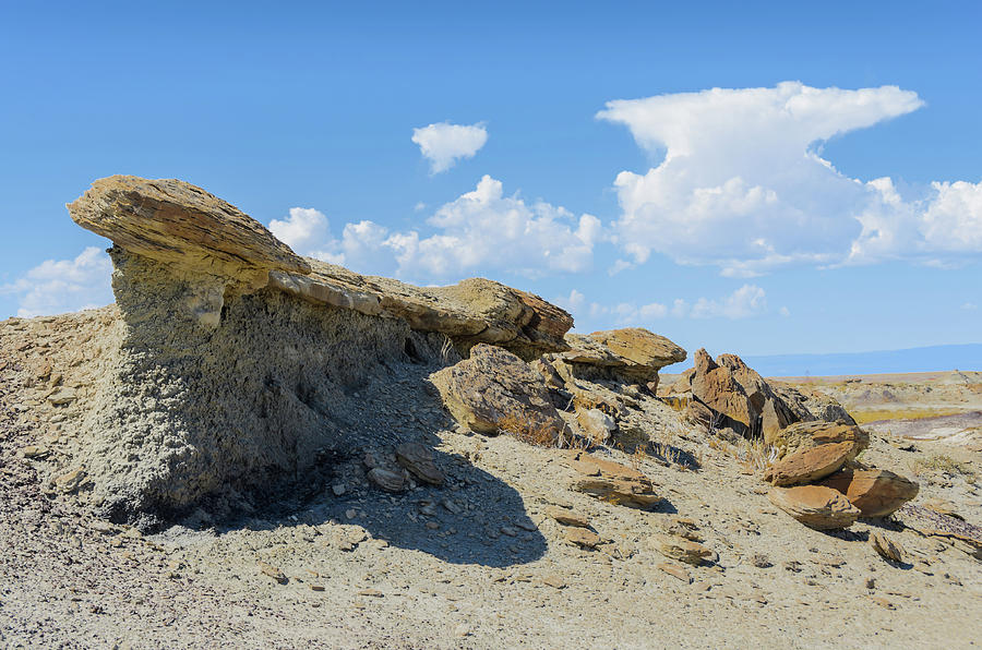 Bisti Badlands - Rock and Cloud Formations Photograph by Debra Martz