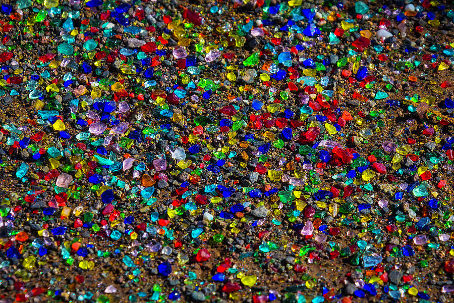 Bits Of Colored Glass Photograph by Garry Gay