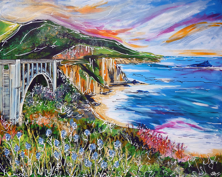 Big Sur Painting - Bixby Bridge by Laura Hol Art