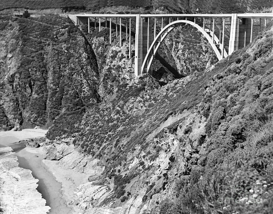 California Photograph - Bixby Creek Bridge Big Sur photo  circa 1939 by Monterey County Historical Society