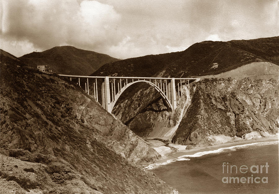 California Photograph - Bixby Creek Bridge Bridge Big Sur photo  by Monterey County Historical Society