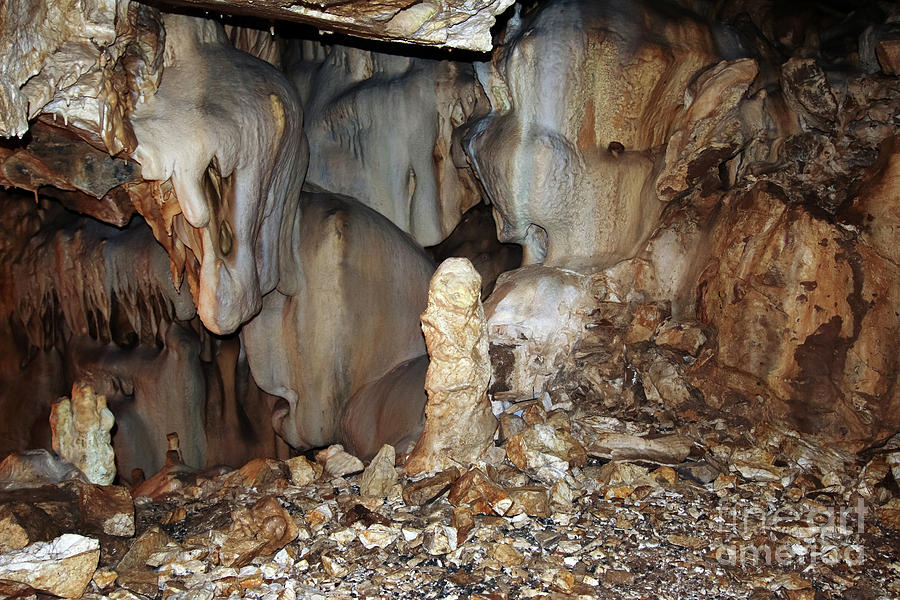 Bizarre mineral formations in stalactite cavern Photograph by Michal Boubin