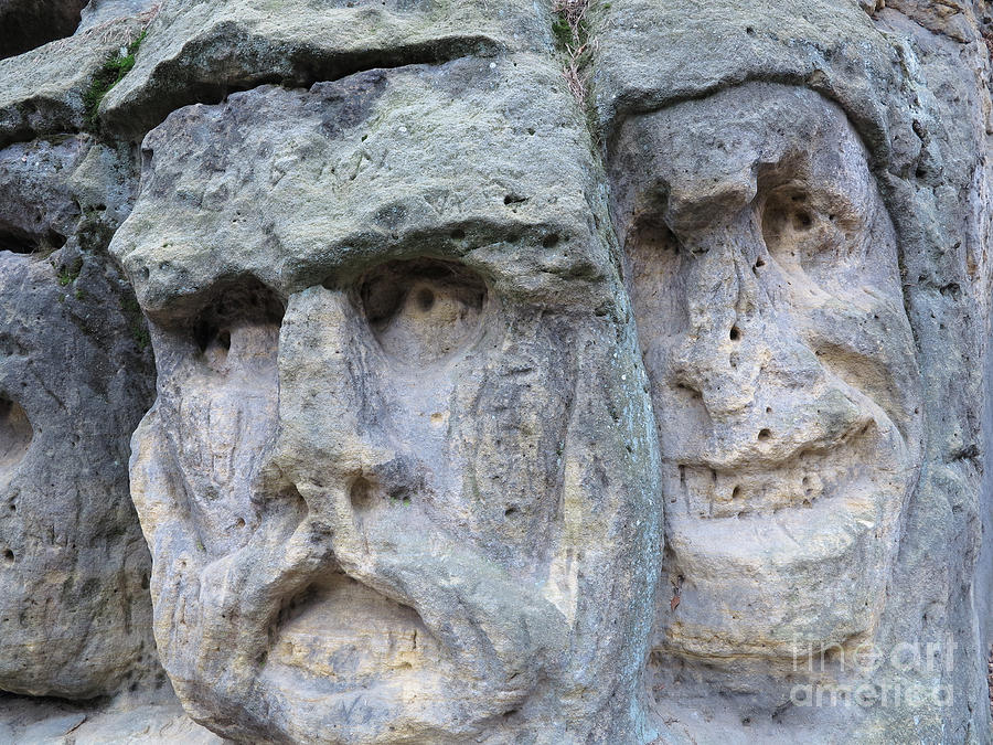 Bizarre Stone Heads - Rock Sculptures Photograph by Michal Boubin