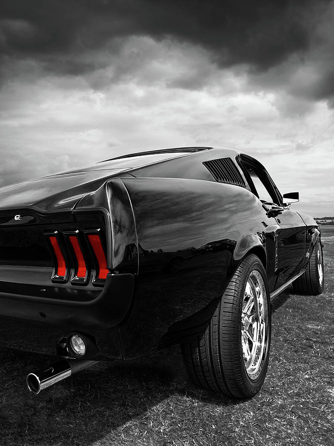 Black 1967 Mustang Rear Photograph by Gill Billington
