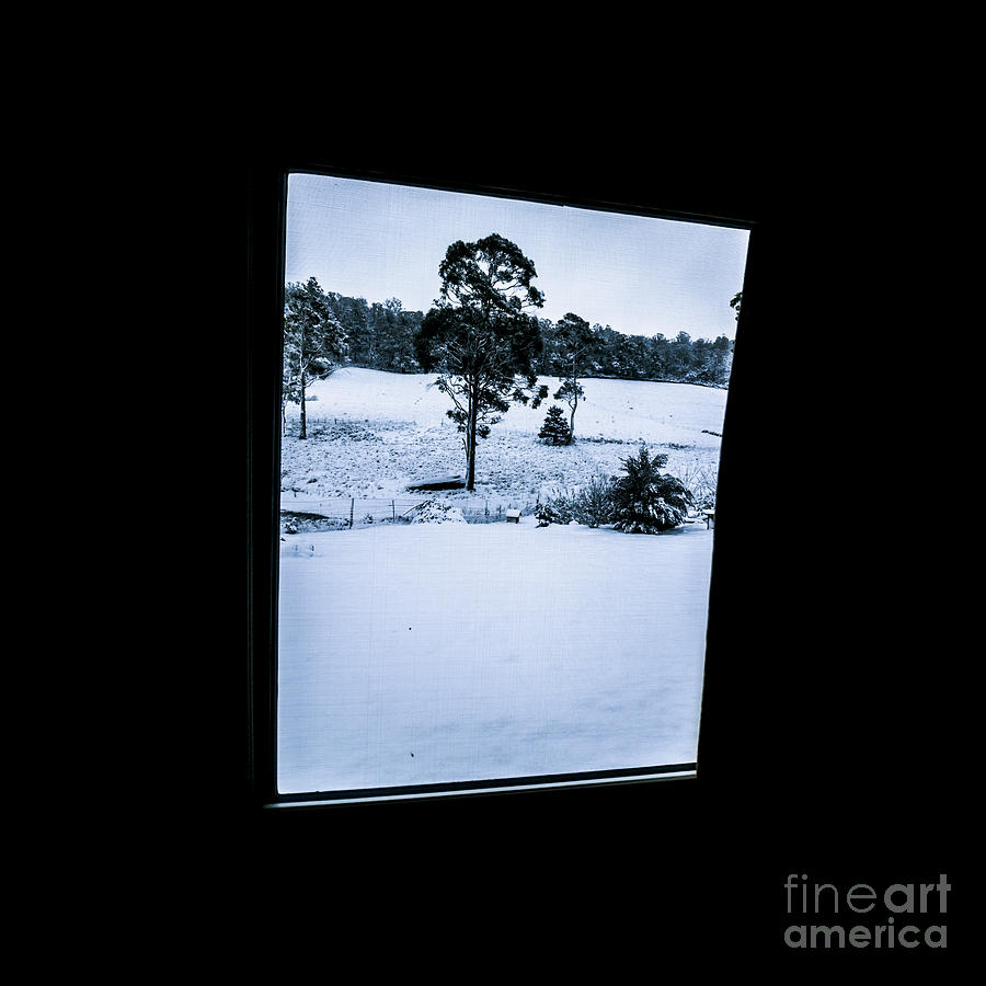 Winter Photograph - Black and blue snow landscape by Jorgo Photography