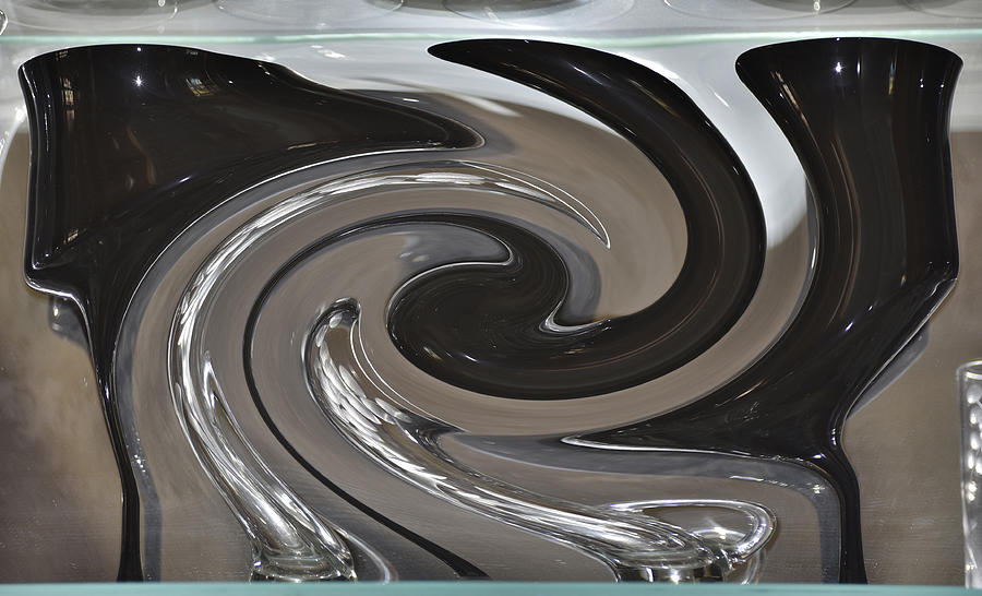 Black and Clear Glass Swirl I Photograph by Linda Brody