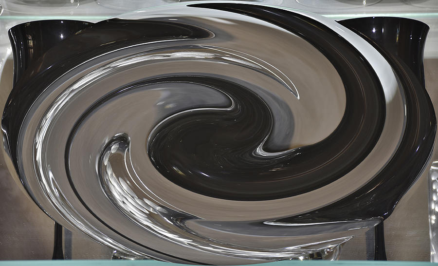 Black and Clear Glass Swirl II Photograph by Linda Brody