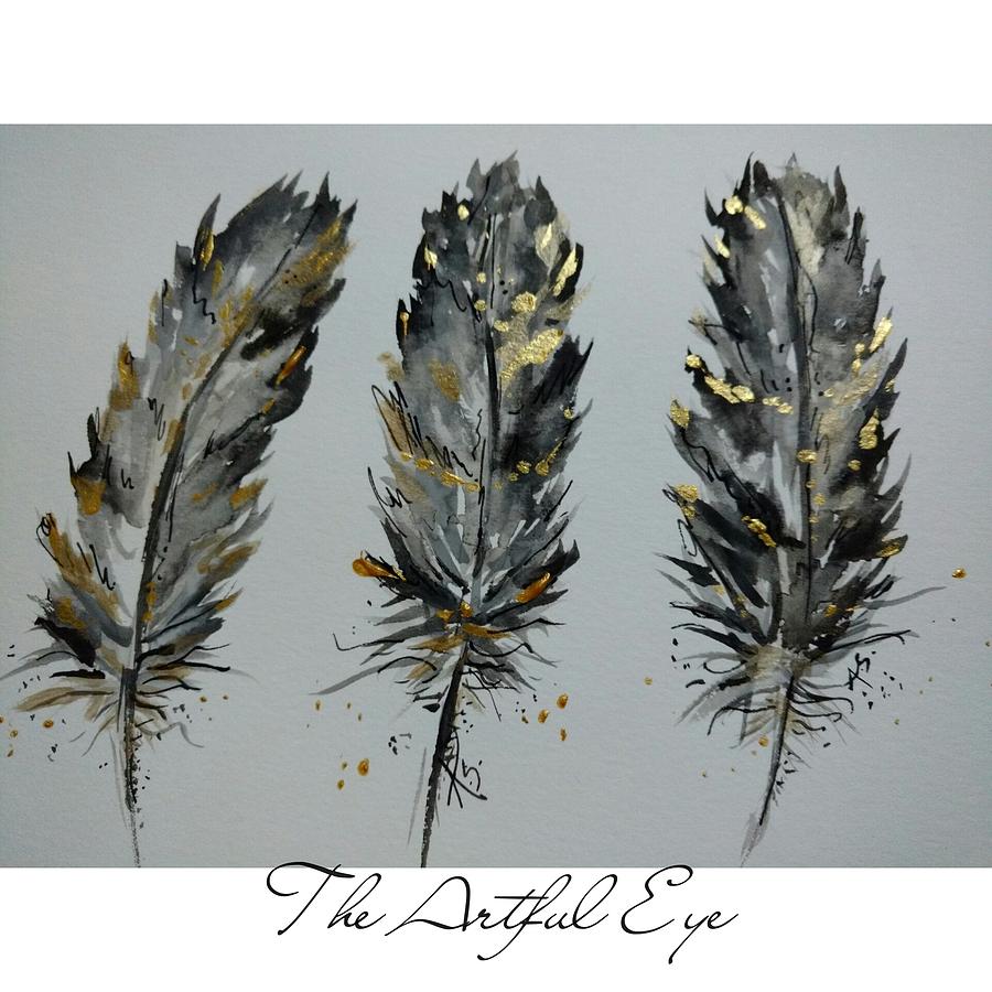 Black and gold feathers Painting by Amanda Stoffels - Pixels