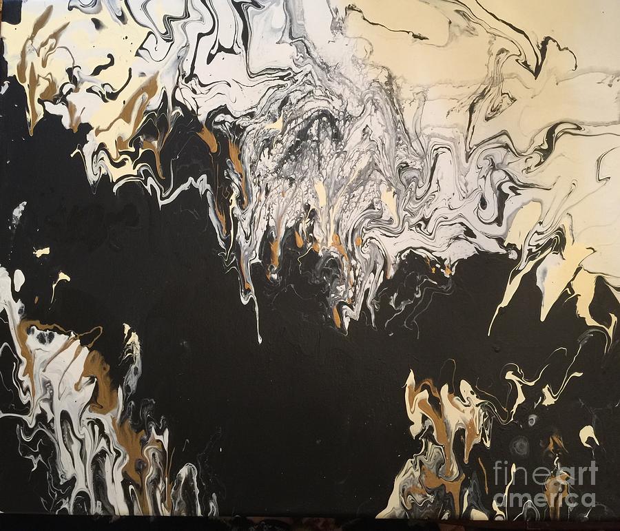 Black and Gold Painting by Janet Visser
