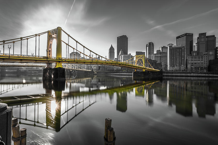 Pittsburgh Photograph - Black and Gold Reflection by John Duffy