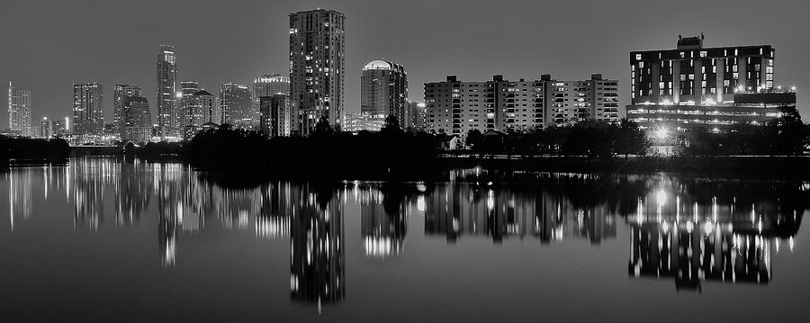 Black and Night Austin Lights Photograph by Frozen in Time Fine Art Photography