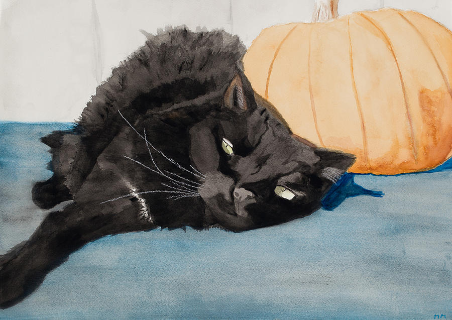 Halloween Painting - Black And Orange by Marcella Morse