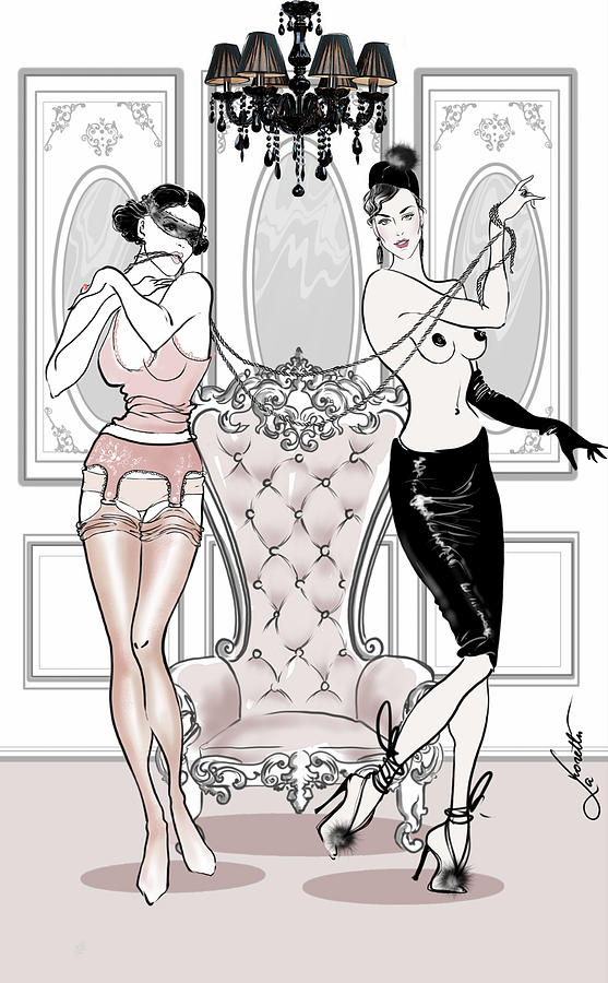 Hand Made Drawing - Black And Pink by Nadia La Moretti Hand Made Drawing - Black And Pink by Nadia La Moretti