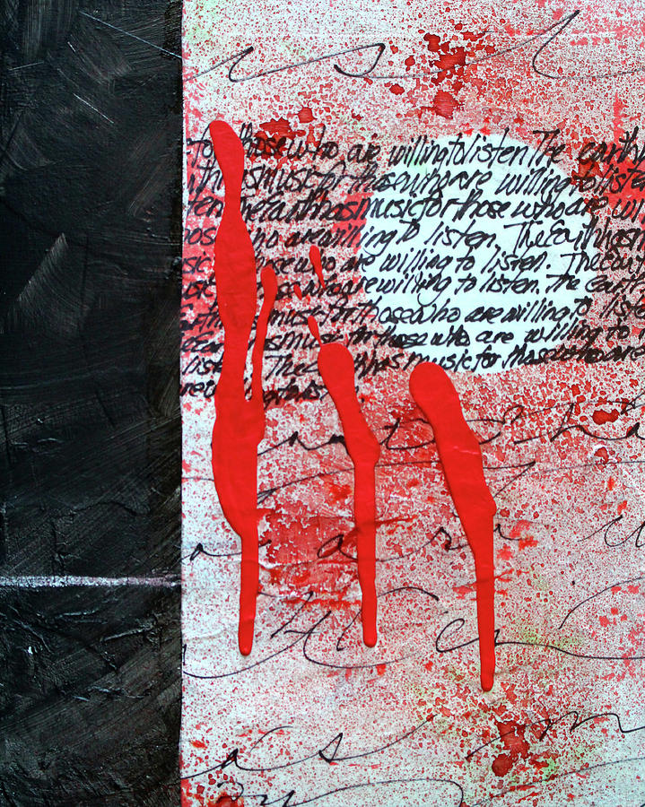 Black and Red 8 Painting by Nancy Merkle