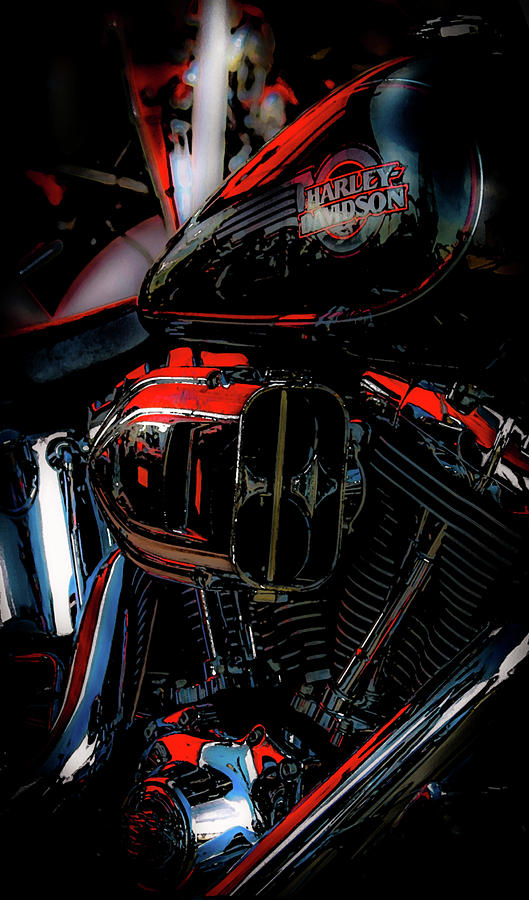 Black and Red Harley 5966 H_2 Photograph by Steven Ward