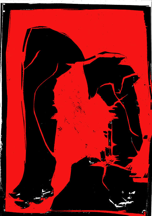 Black and Red series - Birth Digital Art by Edgeworth Johnstone