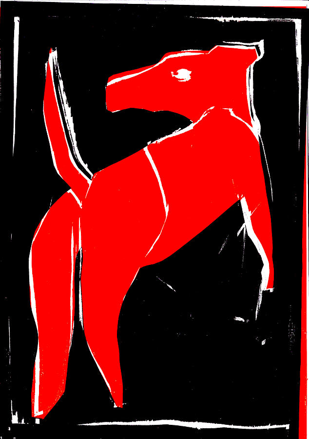 Black and Red series - Dog 2 Digital Art by Edgeworth Johnstone