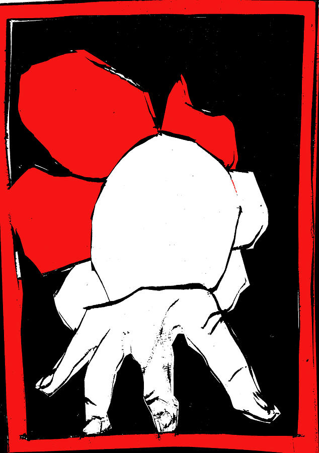 Black and Red series - Hand and flower Digital Art by Edgeworth Johnstone