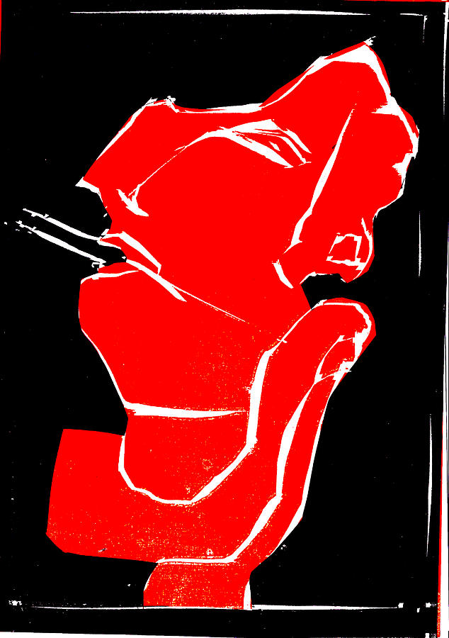 Black and Red series - Smoker smoking 2 Digital Art by Edgeworth Johnstone