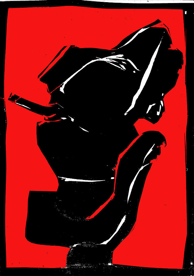 Black and Red series - Smoker smoking Digital Art by Edgeworth Johnstone