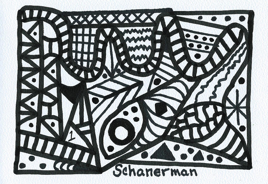 Artsy Drawing - Black and White 1 by Susan Schanerman