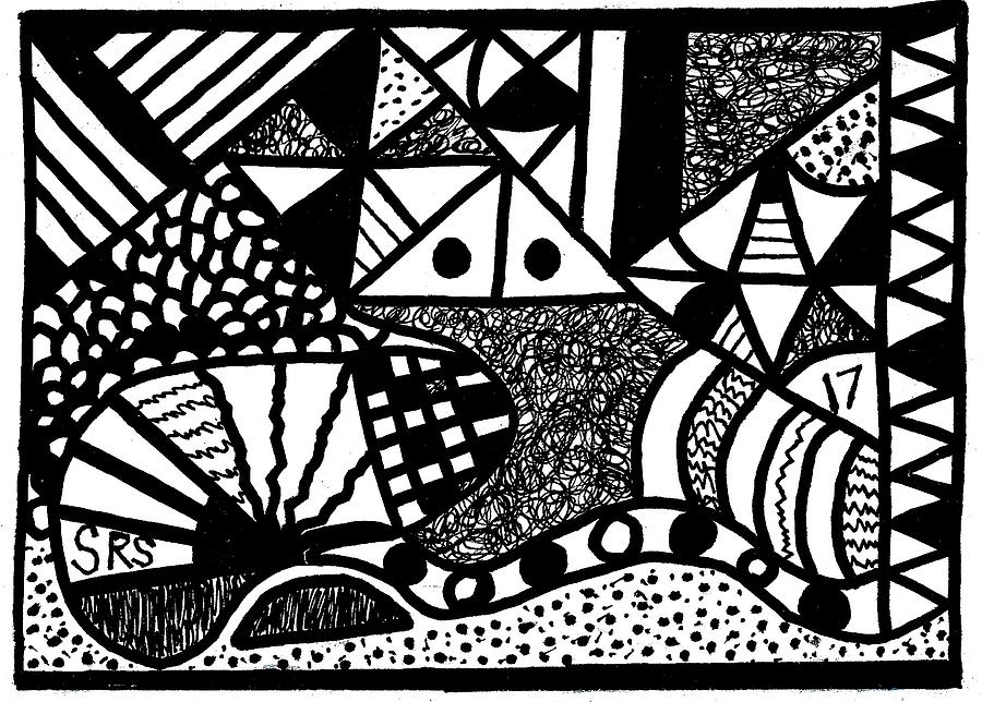 Black and White 17 Drawing by Susan Schanerman