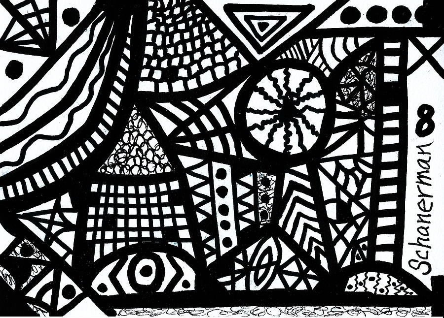 Black And White 8 Drawing by Susan Schanerman