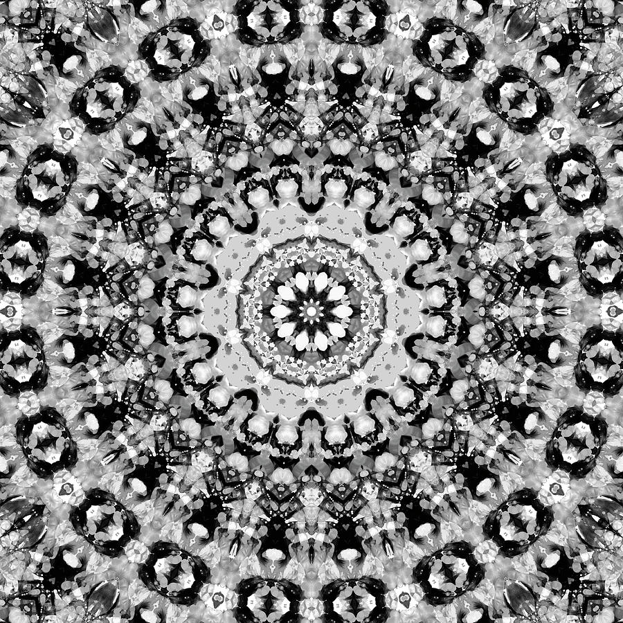 Black And White Abstract Mandala Digital Art by SharaLee Art