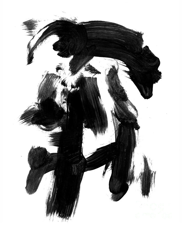 Black and White Abstract Paint Strokes_ Consciousness Mixed Media by ...