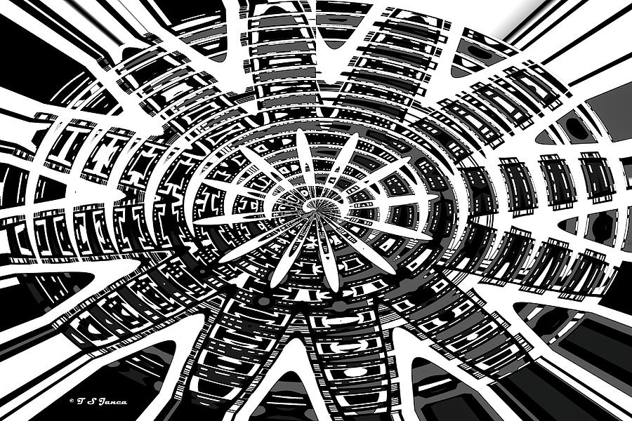 Black And White Abstracts Digital Art by Tom Janca