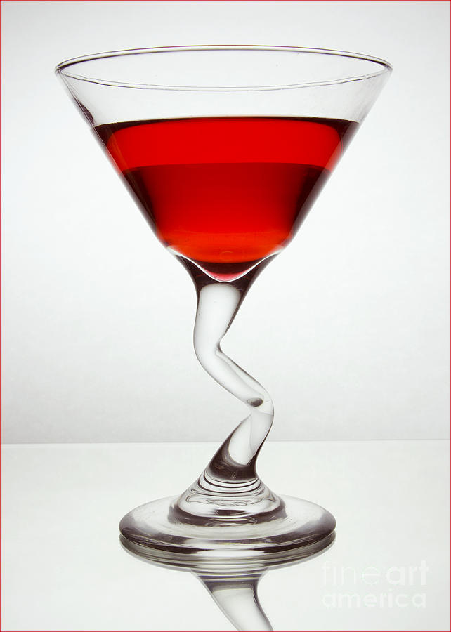 Martini Photograph - Black and White and Red by ELDavis Photography